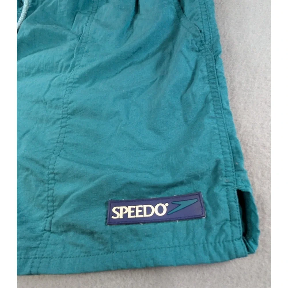 Speedo Mens Vintage‎ 90s Retro Swim Trunks Shorts Large Teal Green